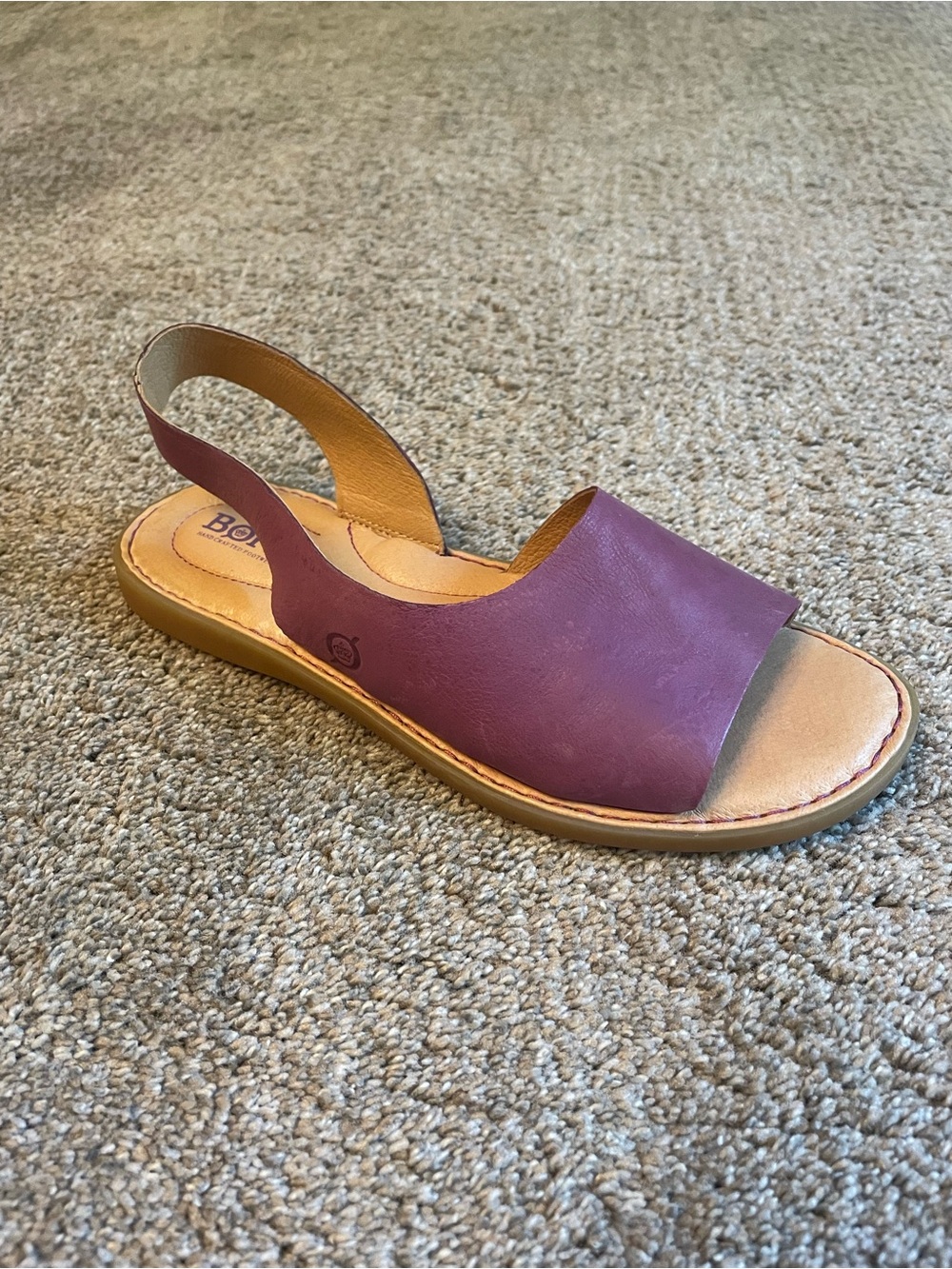 Born Inlet Slingback Open-Toe Sandal in Plum Size 7M Leather NEW  Comfortable
